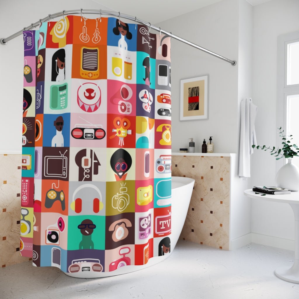 Afro Tech Shower Curtain - The Trini Gee
