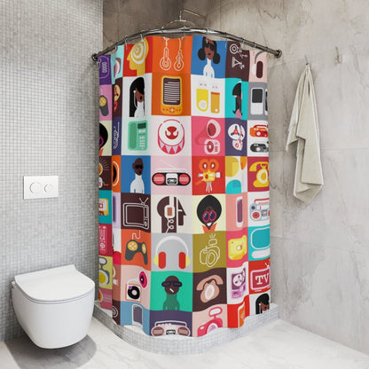 Afro Tech Shower Curtain - The Trini Gee
