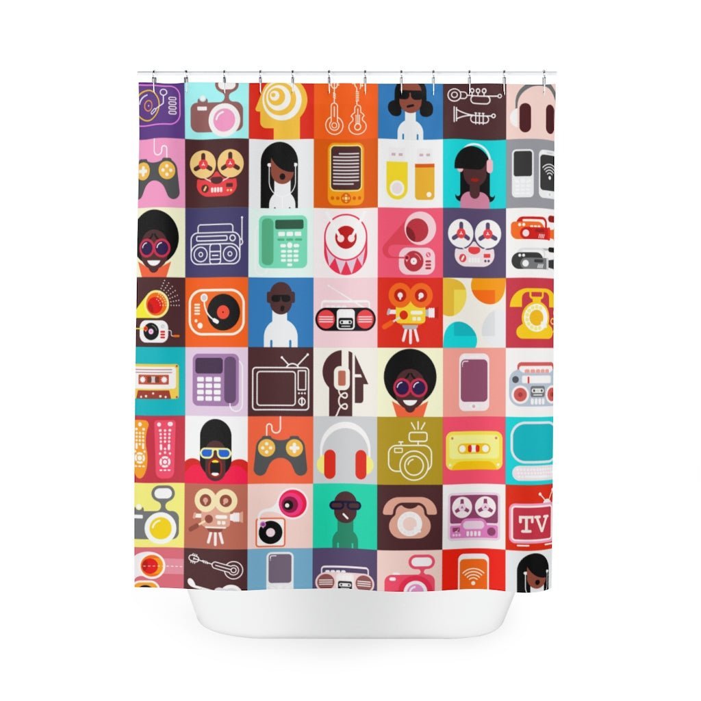 Afro Tech Shower Curtain - The Trini Gee