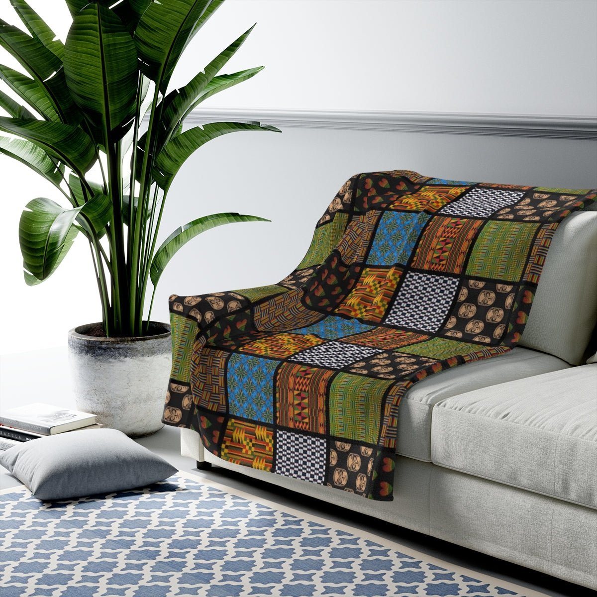 Afrocentric Quilt Style Blanket - The Trini Gee