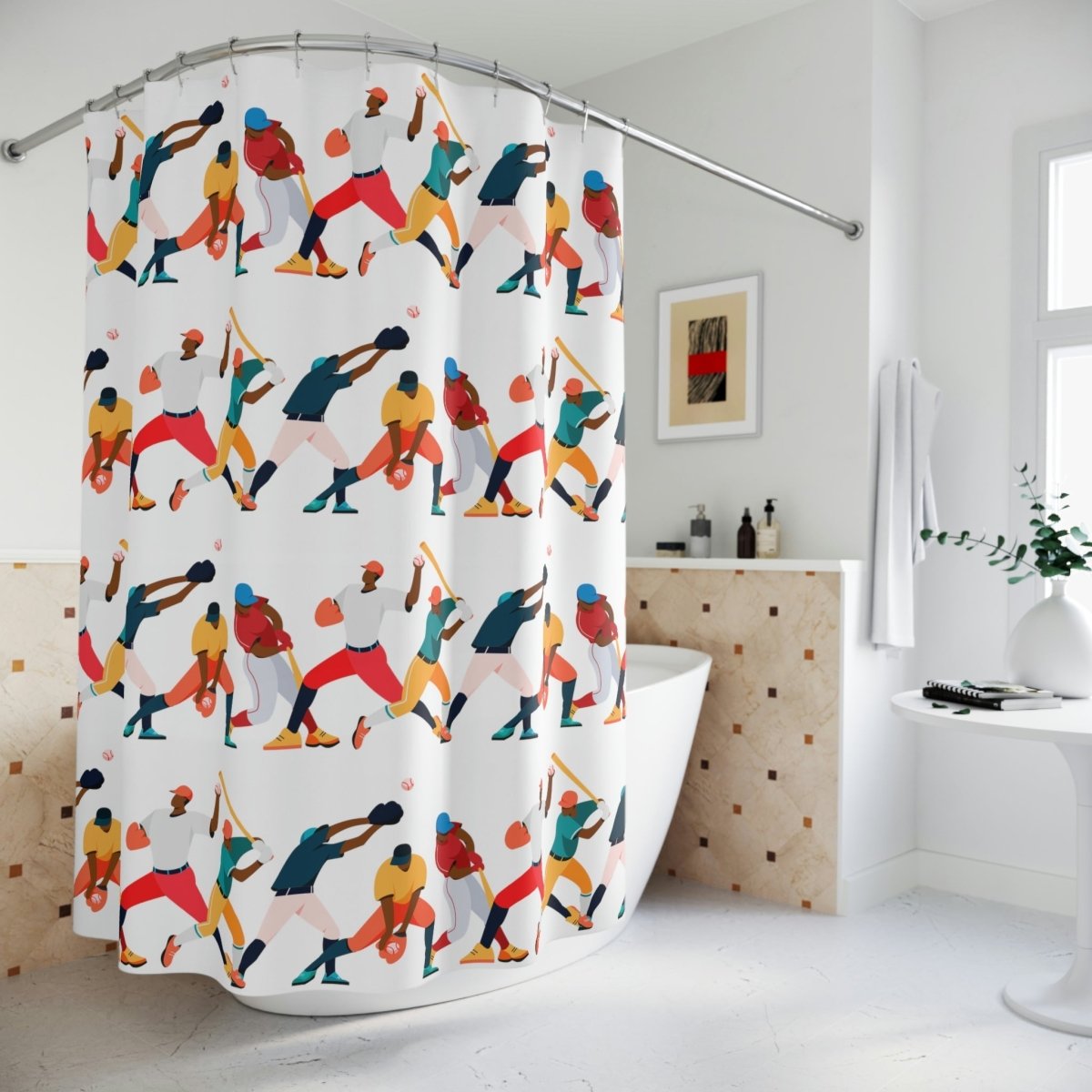 Baseball Players Shower Curtain - The Trini Gee
