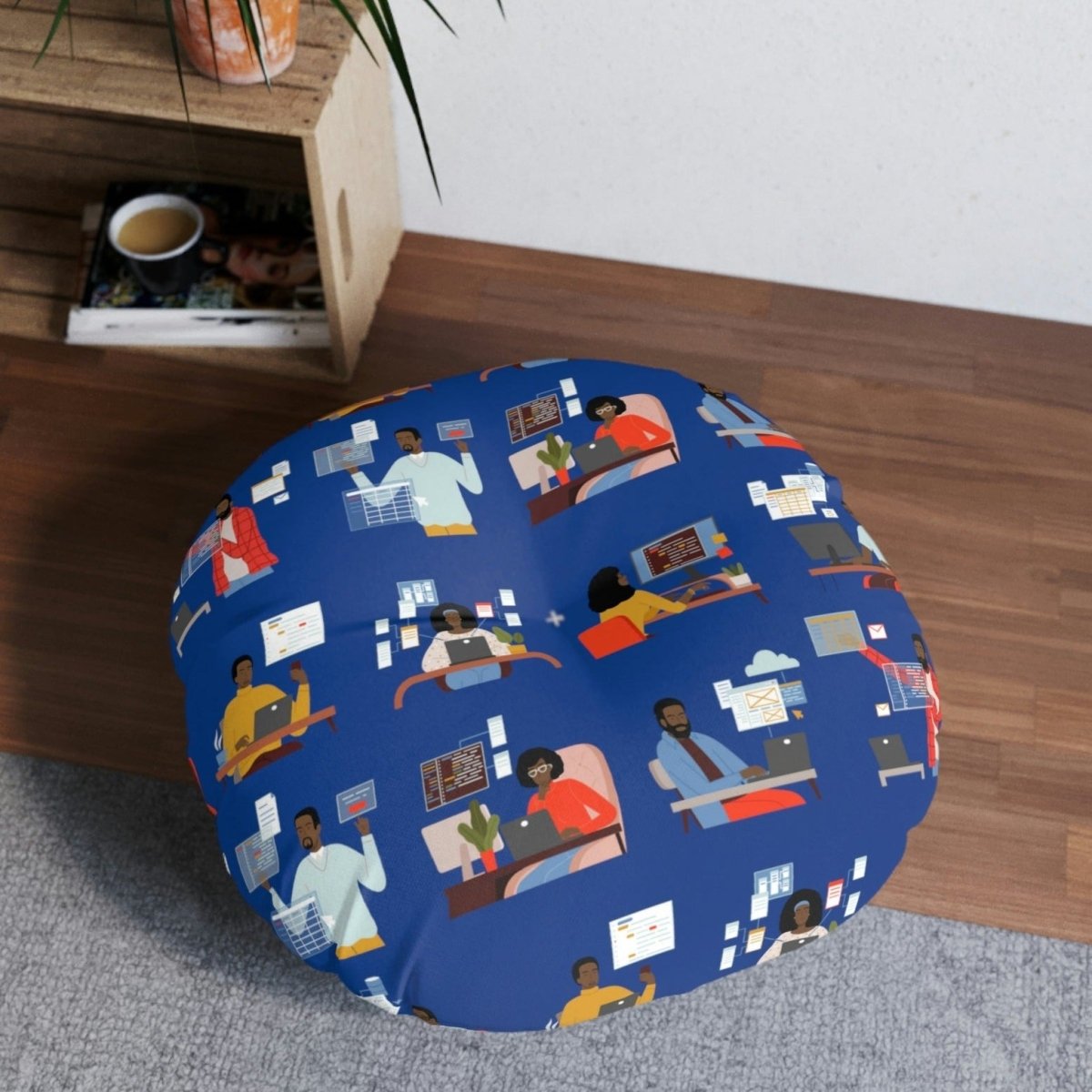 Black in Tech Floor Pillow - Afrocentric Art by The Trini Gee