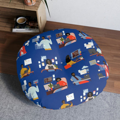 Black in Tech Floor Pillow - Afrocentric Art by The Trini Gee