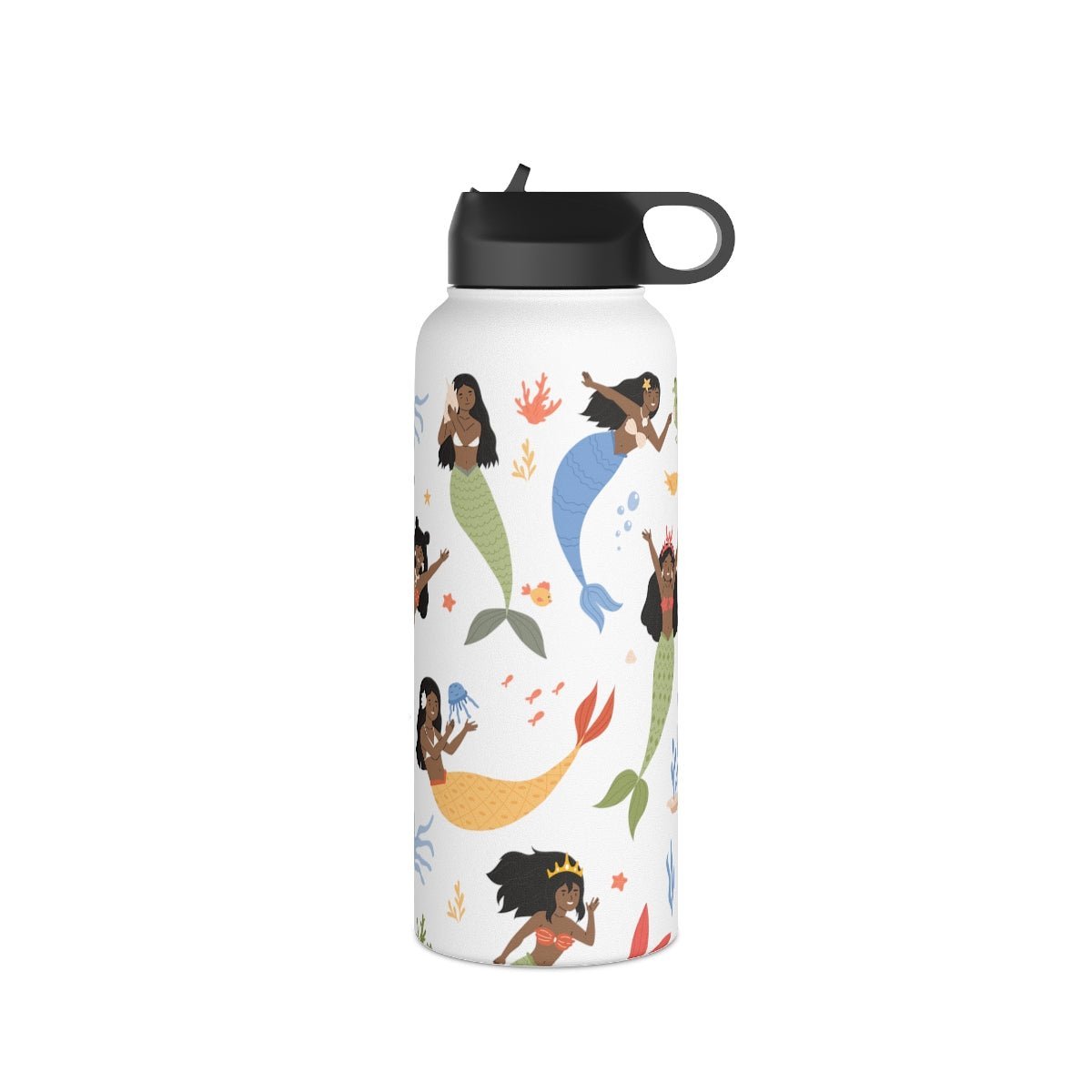 Black Mermaids 32oz Water Bottle - The Trini Gee