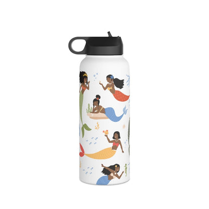Black Mermaids 32oz Water Bottle - The Trini Gee