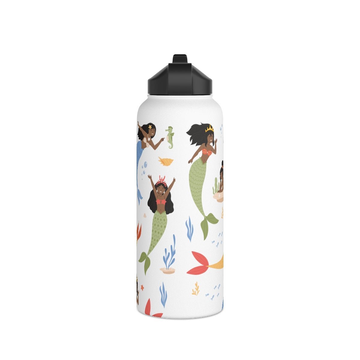 Black Mermaids 32oz Water Bottle - The Trini Gee