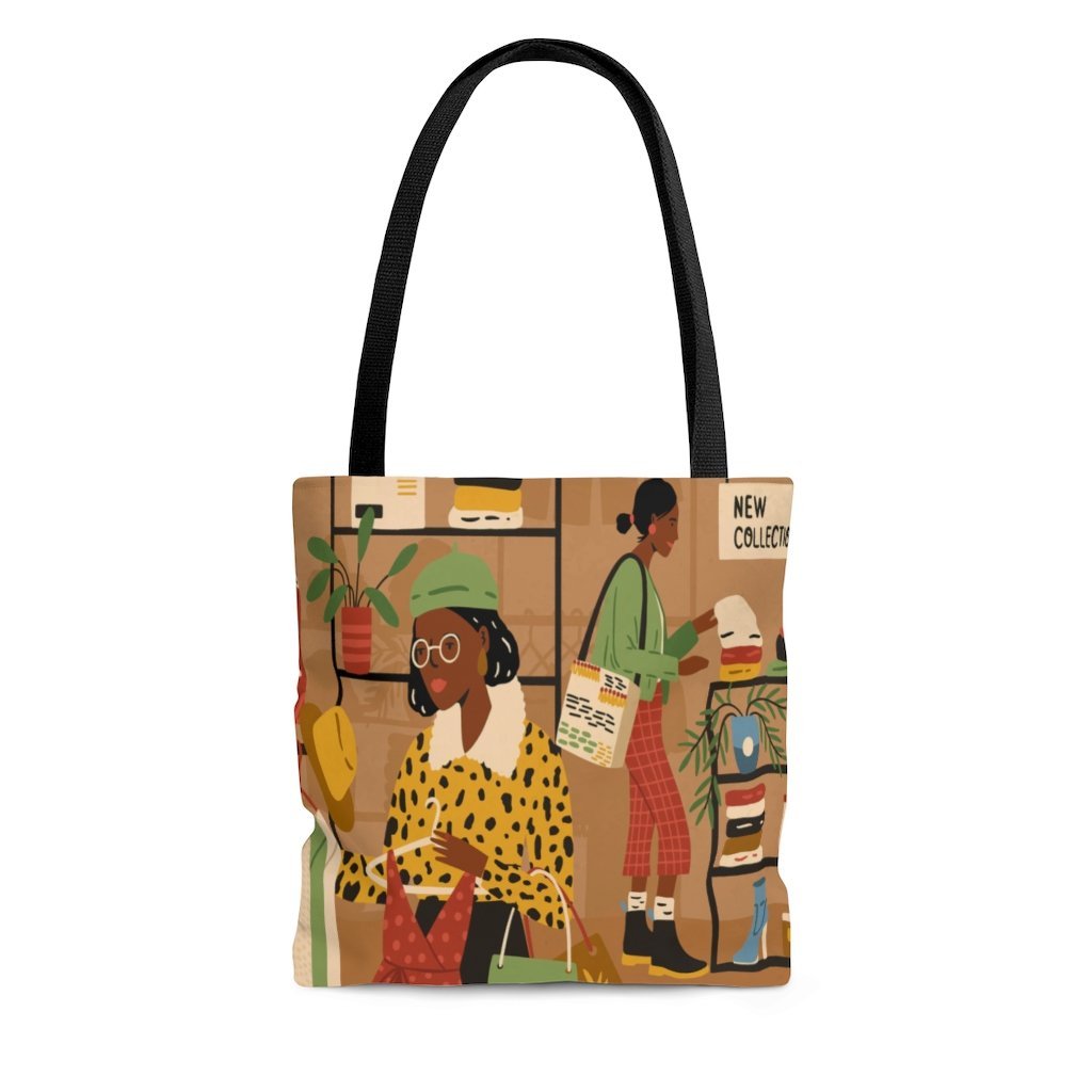 Black Shoppers Tote Bag - The Trini Gee