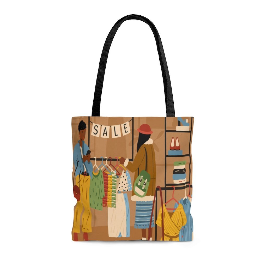 Black Shoppers Tote Bag - The Trini Gee