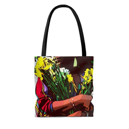Black Woman Flowers Tote Bag - The Trini Gee