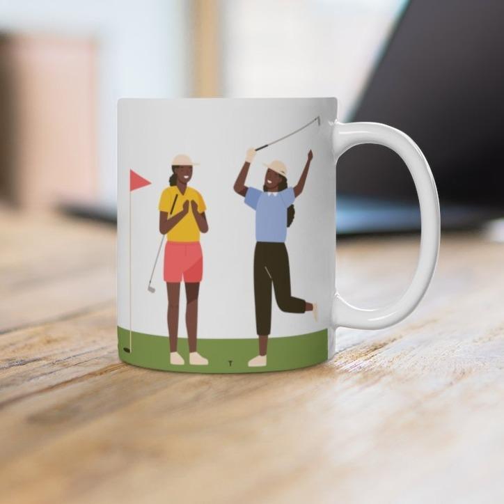 Black Women Golf Mug - The Trini Gee