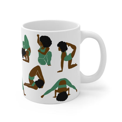 Black Women Yoga Mug - Afrocentric Art by The Trini Gee
