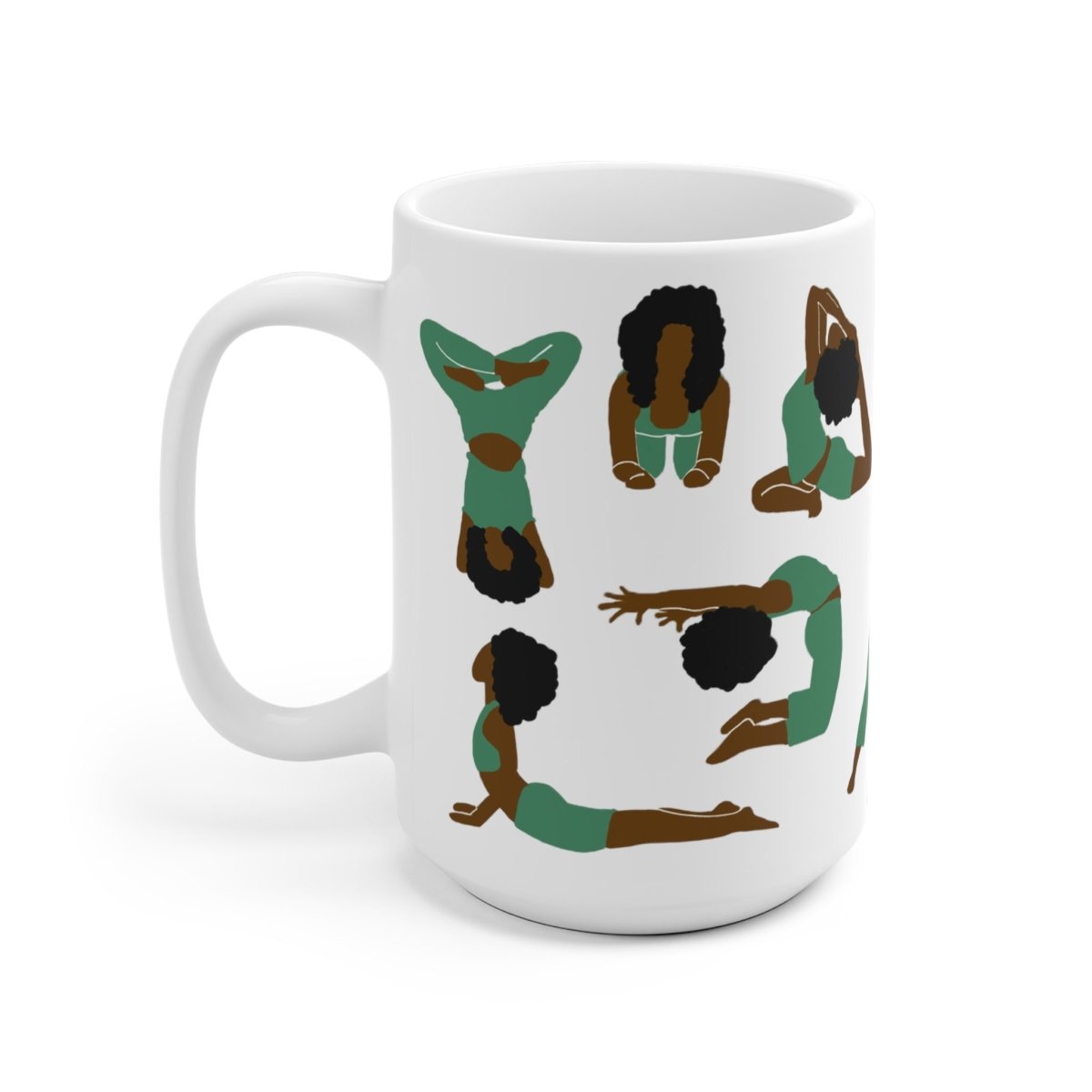 Black Women Yoga Mug - Afrocentric Art by The Trini Gee