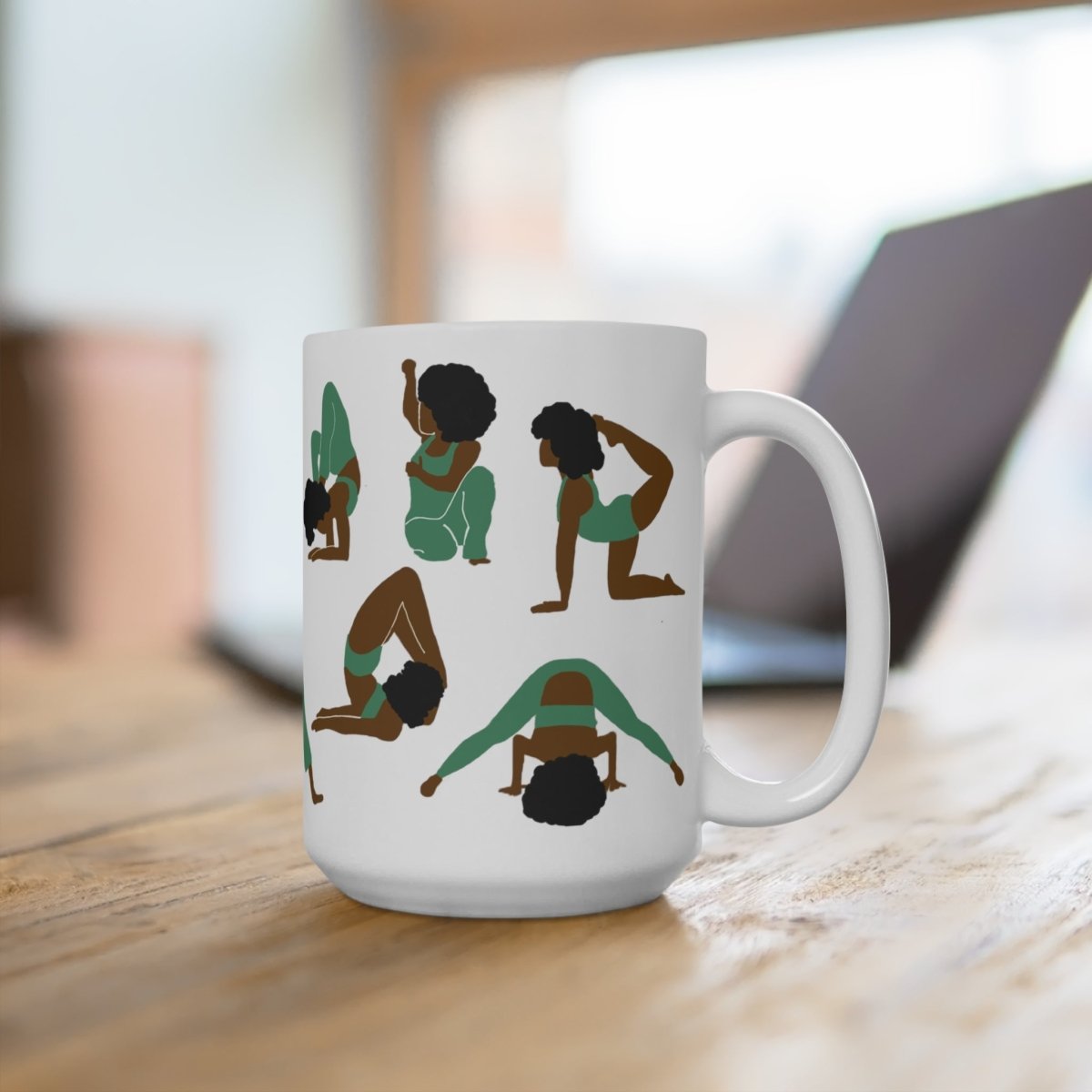 Black Women Yoga Mug - Afrocentric Art by The Trini Gee