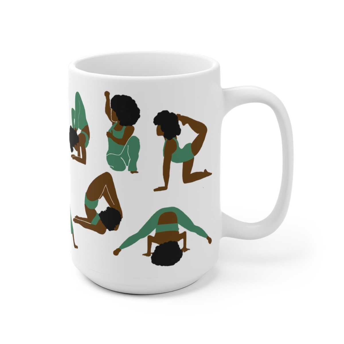 Black Women Yoga Mug - Afrocentric Art by The Trini Gee