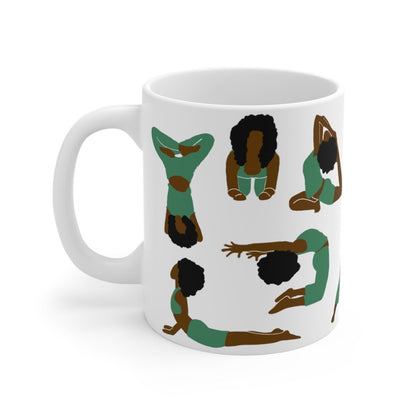 Black Women Yoga Mug - Afrocentric Art by The Trini Gee