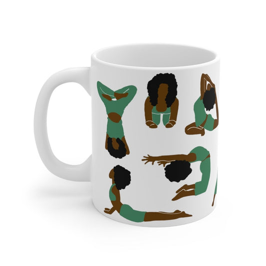 Black Women Yoga Mug - Afrocentric Art by The Trini Gee