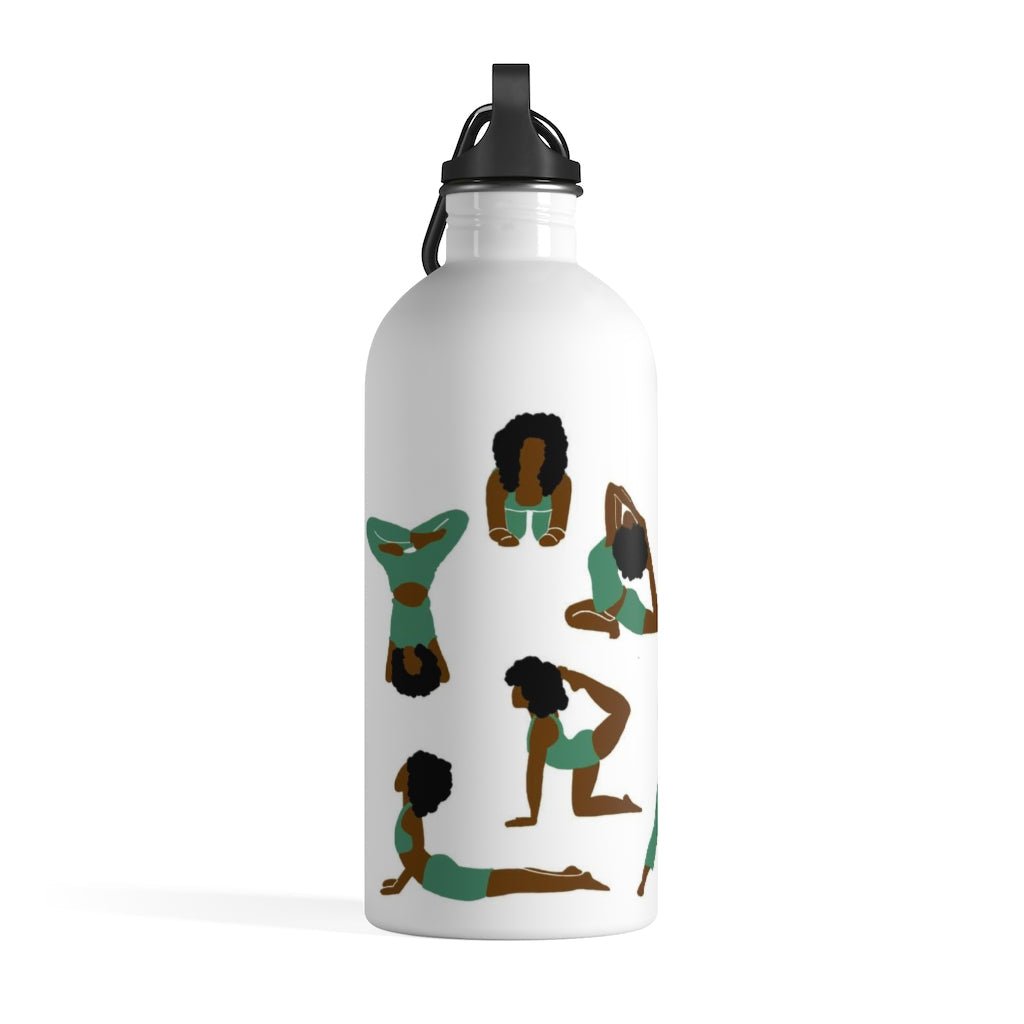 Black Women Yoga Stainless Steel Water Bottle-The Trini Gee