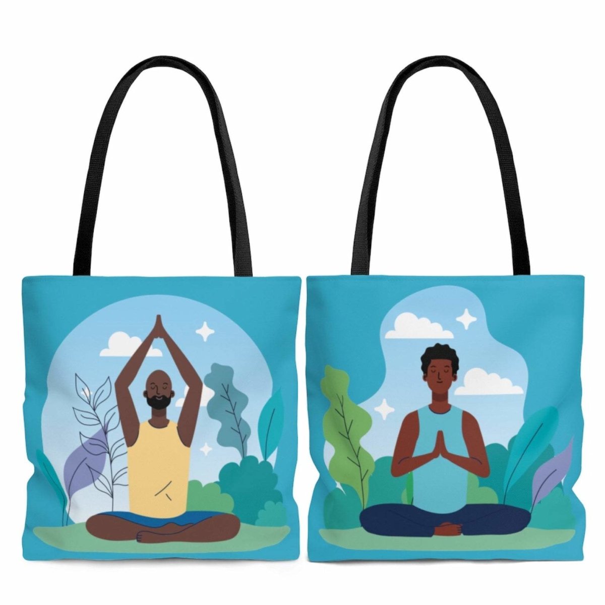 Black Yoga Men Tote Bag-The Trini Gee
