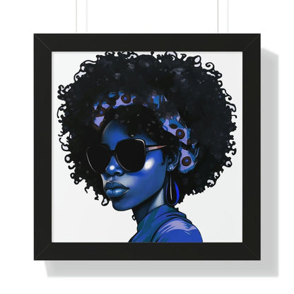 Blue Black Woman Framed Art