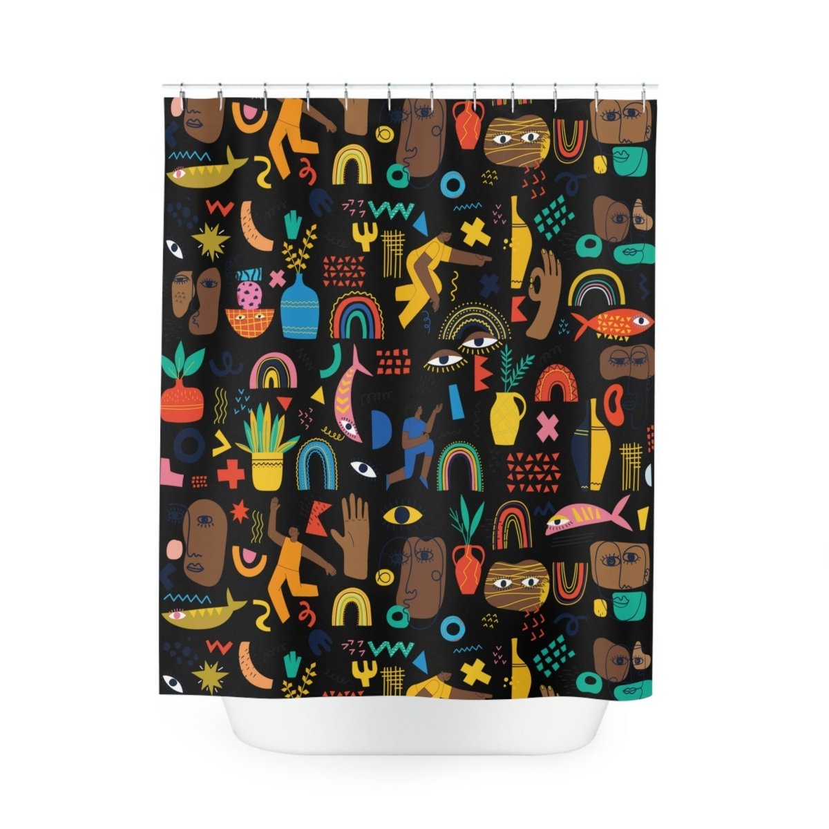 Brown Abstract Shower Curtain
