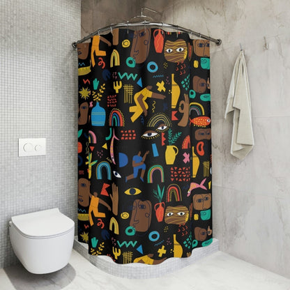 Brown Abstract Shower Curtain