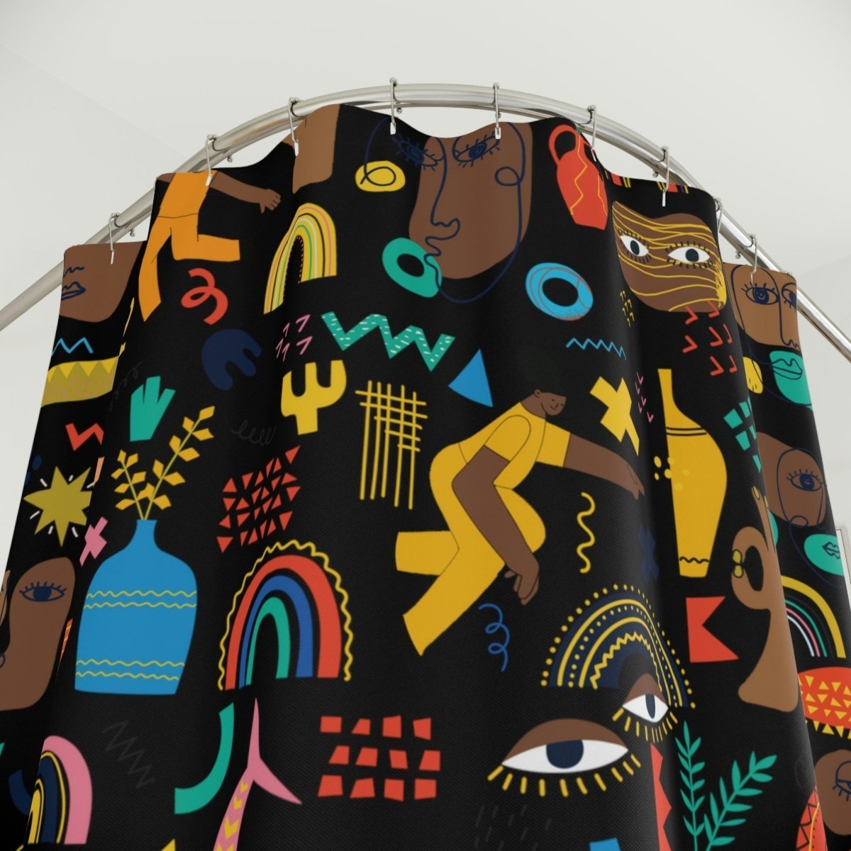 Brown Abstract Shower Curtain