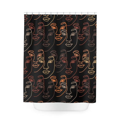 Brown Faces Shower Curtain