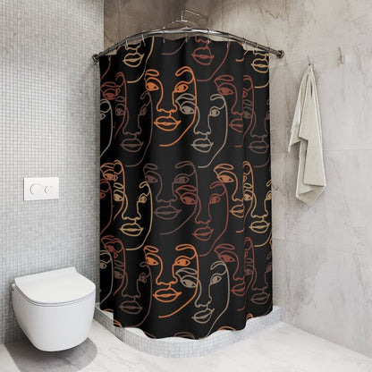 Brown Faces Shower Curtain