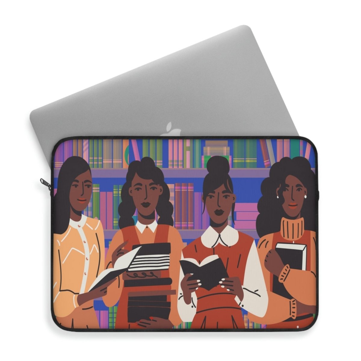 Brown Readers Laptop Sleeve - Afrocentric Art by The Trini Gee