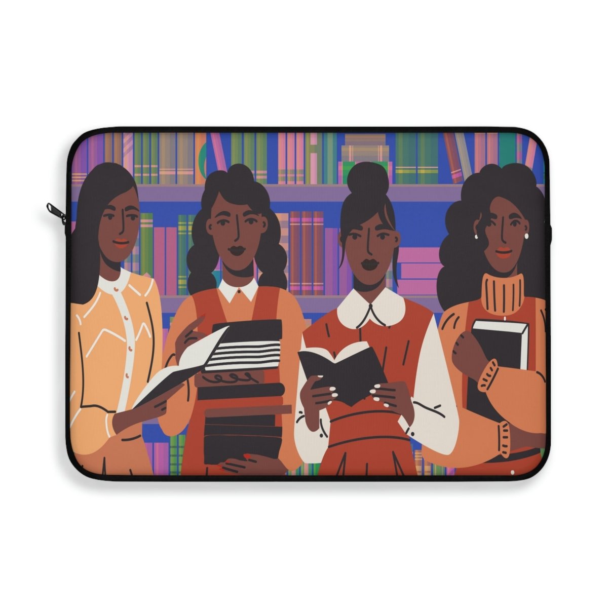 Brown Readers Laptop Sleeve - Afrocentric Art by The Trini Gee