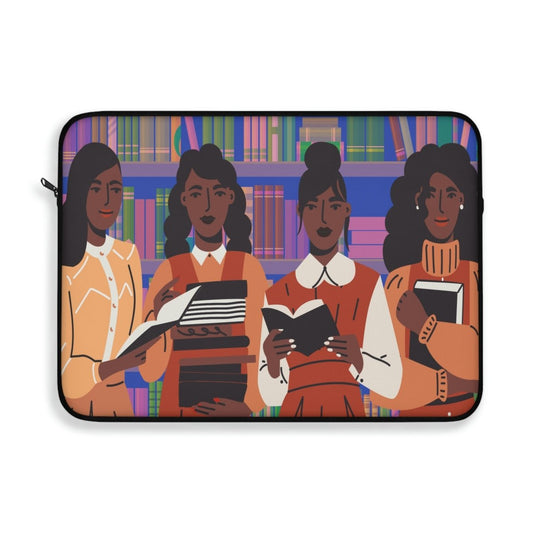 Brown Readers Laptop Sleeve - Afrocentric Art by The Trini Gee