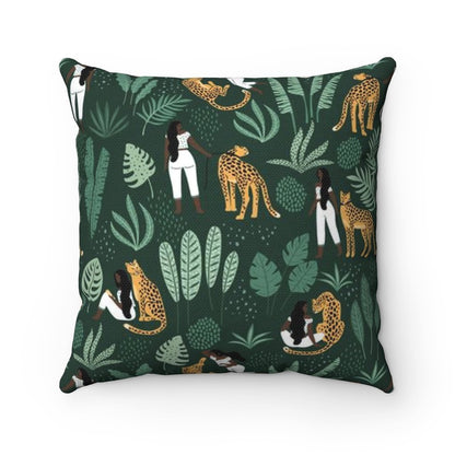 Brown Woman Cheetah Pillow-The Trini Gee