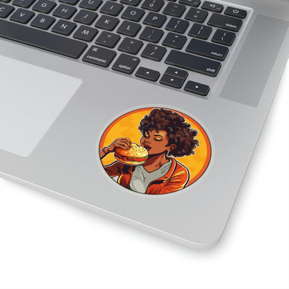 Burger Girl Sticker - Afrocentric Art by The Trini Gee