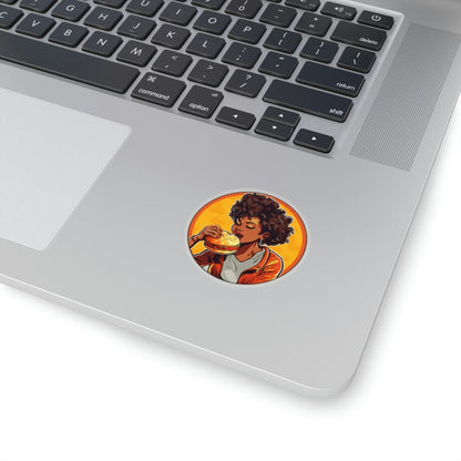 Burger Girl Sticker - Afrocentric Art by The Trini Gee