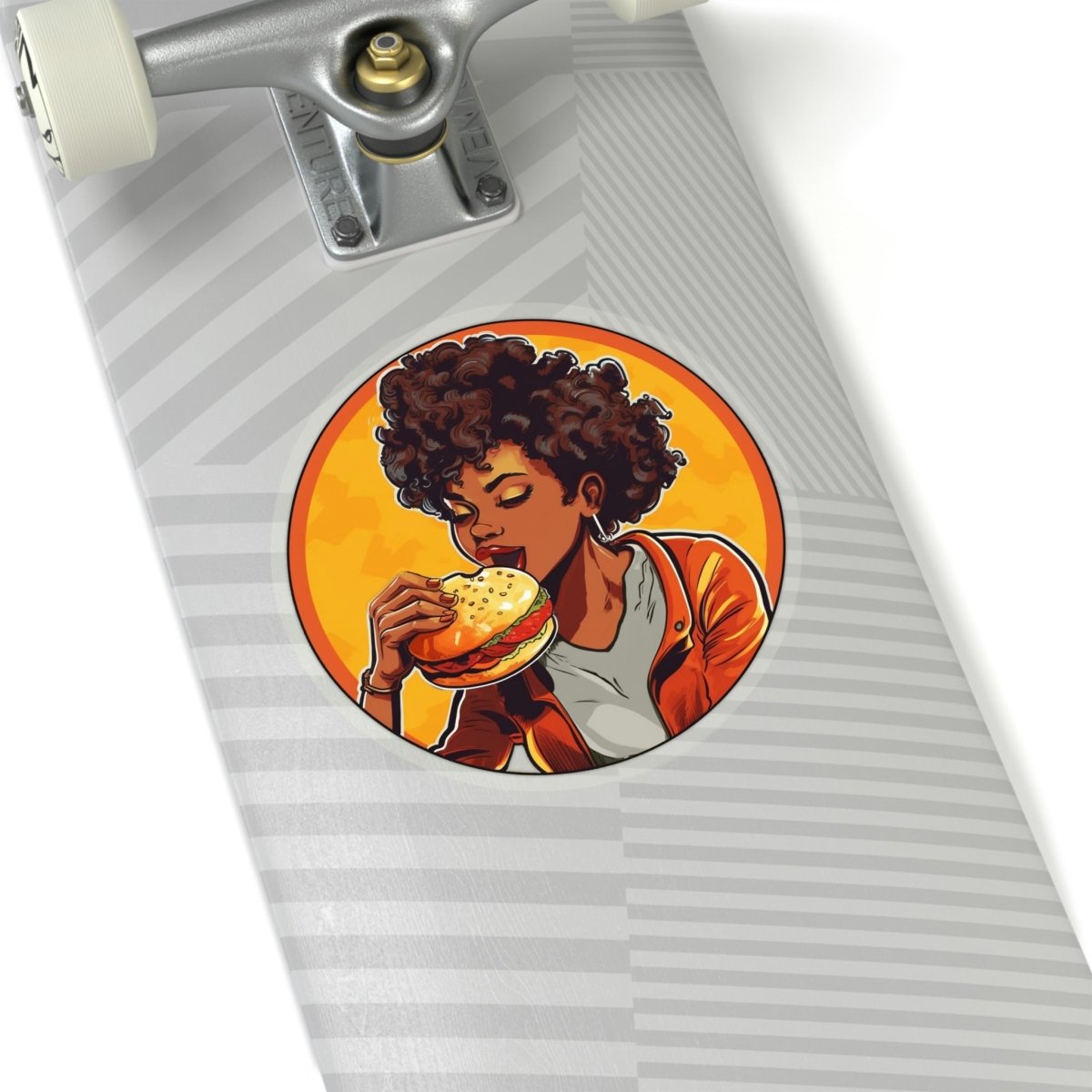 Burger Girl Sticker - Afrocentric Art by The Trini Gee