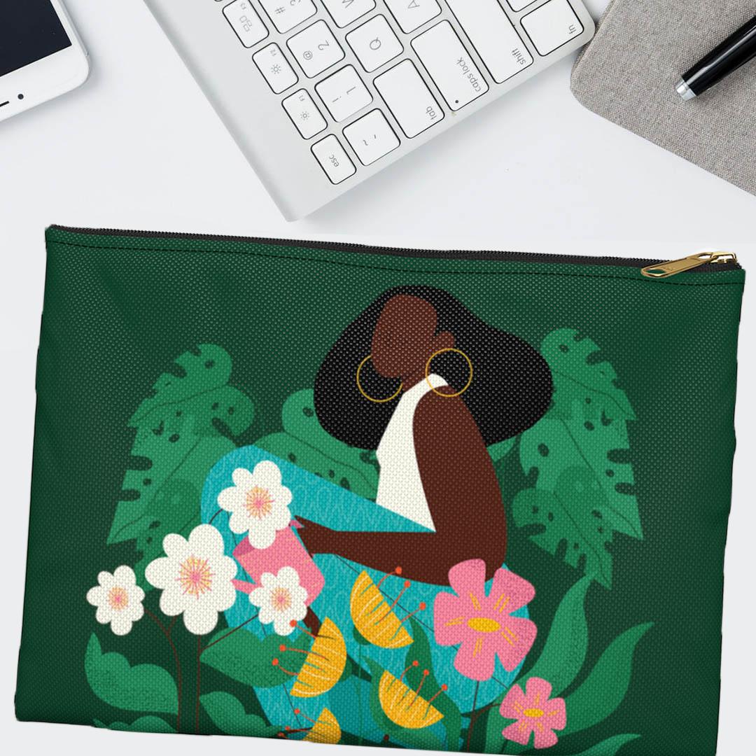 Garden Woman Pouch - The Trini Gee