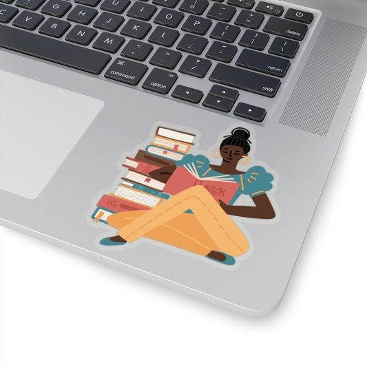 Girl Reading Sticker - The Trini Gee