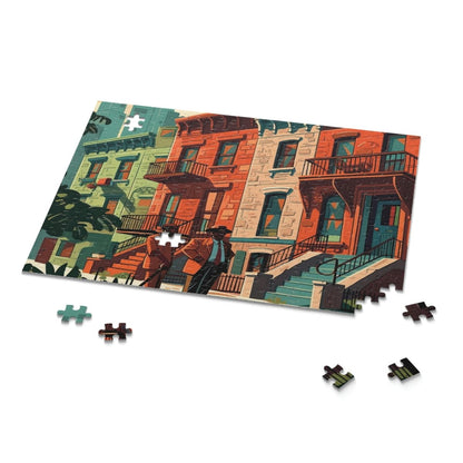 Harlem Brownstones Puzzle - Afrocentric Art by The Trini Gee