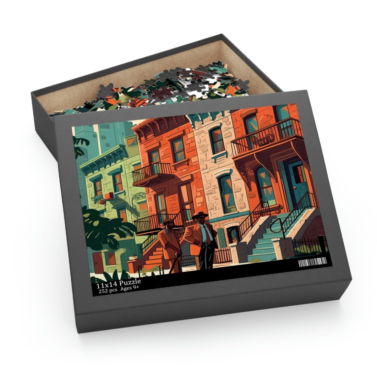 Harlem Brownstones Puzzle - Afrocentric Art by The Trini Gee