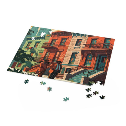 Harlem Brownstones Puzzle - Afrocentric Art by The Trini Gee