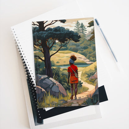 Hiking Woman Journal - Afrocentric Art by The Trini Gee