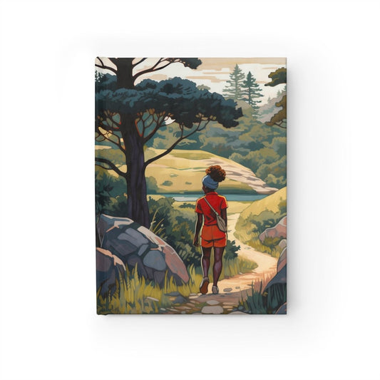 Hiking Woman Journal - Afrocentric Art by The Trini Gee