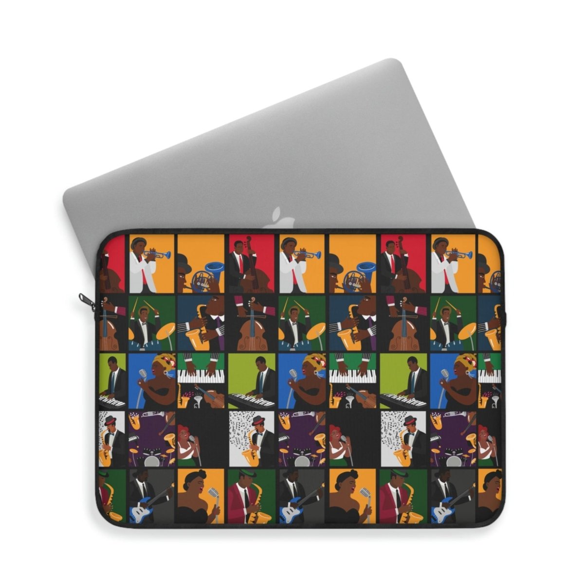 Jazz Lover Laptop Sleeve - Afrocentric Art by The Trini Gee