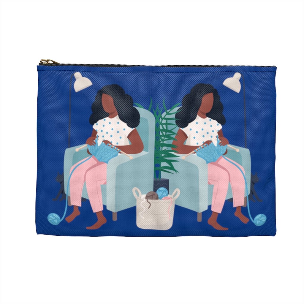 Knitting Woman Pouch - The Trini Gee