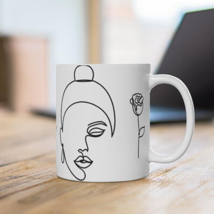 Line Art Woman Mug - The Trini Gee