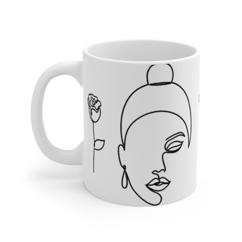 Line Art Woman Mug - The Trini Gee