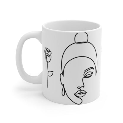 Line Art Woman Mug - The Trini Gee