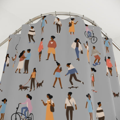 People Outside Shower Curtain - The Trini Gee