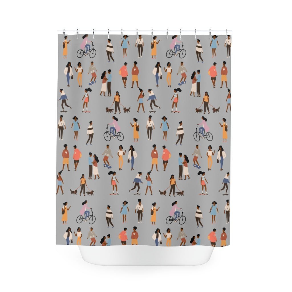 People Outside Shower Curtain - The Trini Gee