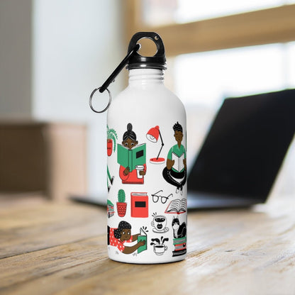 Plants & Books Water Bottle - The Trini Gee